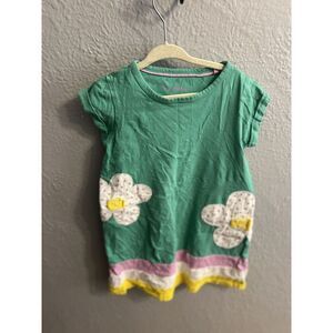 Mini Boden Girls Green‎ Embroidered Short Sleeve Dress Size 7-8 Y